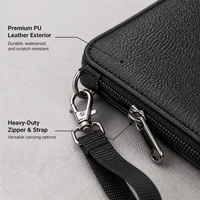 Étui de transport rigide en EVA pour Nintendo Switch, style portefeuille, sac de rangement pour console de jeu avec 12 emplacements pour cartes de jeu, pochette à fermeture éclair