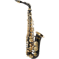 Saxophone Alto Mi Bémol Professionnel Fait Main en Laiton Noir et Or Sculpté, Vente en Gros d'Usine Chinoise, Sans Marque Personnalisée (OEM), avec Étui