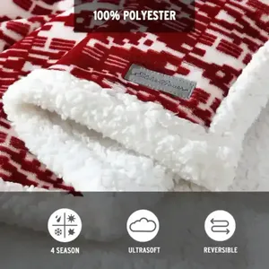 Manta de la Colección Ultra-Plush, Diseño San <span class=keywords><strong>Juan</strong></span> Red Clay, Reversible, de Sherpa y Felpa - Product Image 3