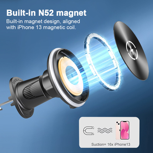 <strong>2026</strong> Upgraded 15W Magnetic Wireless Charging Car Air Vent Phone <strong>Holder</strong> Fast Charge Easy Install Universal Car Mobile <strong>Holder</strong> - Product Image 5