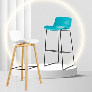 Wholesale Bar Restaurant Kitchen Furniture Counter Nordic Simple Patio Outdoor High <b>Plastic</b> Bar <b>Stool</b> Chairs - Product Image 6
