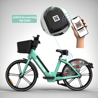 Bicicleta Eléctrica Compartida, Cuadro de Aleación de Aluminio, Motor con Batería de Litio, Freno de Rodillo Delantero y Trasero