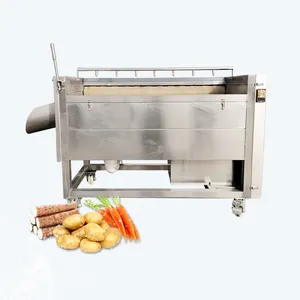 Otomatik SUS304 endüstriyel patates cipsi soyma makinesi patates soyucu