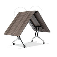 Table de conférence pliable moderne pour bureau, table de réunion mobile à plateau rabattable pour formation, avec roulettes, sans quantité minimale de commande (QMC)