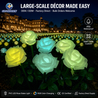 Lampes à piquet LED en forme de rose pour extérieur, pour parcs à thème, jardins, décoration paysagère, étanches IP65, solution d'éclairage personnalisée