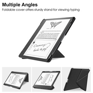 Étui en cuir <span class=keywords><strong>Origami</strong></span> avec couvercle transparent pour kindle scribe 10.2 pouces housse d'impression intelligente pour Kindle Scribe 2022 & 2024 - Product Image 3