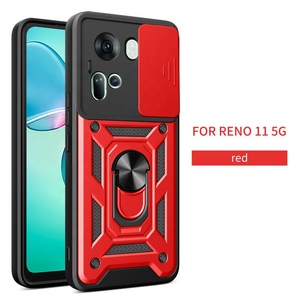 Étuis de téléphone portable à fenêtre coulissante pour <span class=keywords><strong>OPPP</strong></span> Reno 11 5G Protection de l'objectif de l'appareil photo porte-anneau en métal robuste antichoc couvertures arrière - Product Image 4