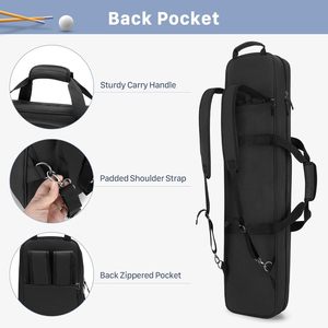 New Durable 4x5 Pool <b>Cue</b> Case, Billiard <b>Stick</b> Carrying Case Holds 4 Butts and 5 Shafts, Soft Pool <b>Stick</b> Bag - Product Image 4