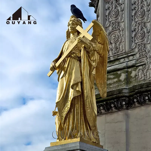 Decorazione del giardino su misura di QUYANG grande scultura in metallo all'aperto cimitero alato bronzo statua d'<span class=keywords><strong>angelo</strong></span> - Product Image 2