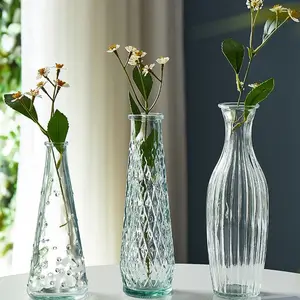 2023, китайский поставщик, в европейском стиле, роскошная прозрачная ваза из боросиликатного стекла для обеденного стола