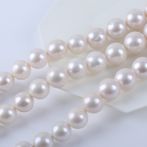 Perles rondes Edison en gros, faites à la main, 11-14 mm, perles d'eau douce naturelles, perles blanches en vrac pour la fabrication de bijoux - Product Image 3