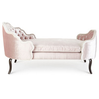 Celldeal — meuble de salon de luxe avec tapisserie en tissu et velours rose, Chaise longue de salon, européen et américain