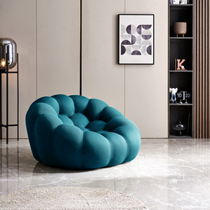 47'' Modern Oversized Single Bubble Mesh Upholstered Modular Fabric <b>Floor</b> Couch No Assembly Required for Apartment Villa Living - Product Image 1