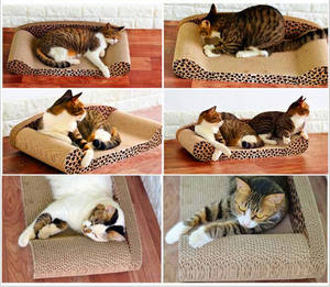 Custom Large Cat Scratching Board Einzigartiger Cat <span class=keywords><strong>Scratcher</strong></span> und Bett mit benutzer definiertem Wellpappe nstil Langlebig Nicht leicht zu verformen - Product Image 2