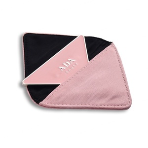 Miroir de maquillage anti-chute en émail souple, motif triangle rose mignon, cadeau personnalisé - Product Image 2