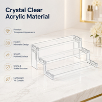 Étagère à marches moderne et minimaliste, gain de place, installation facile, présentoir en acrylique transparent pour comptoir de salle de bain et cuisine