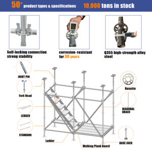Facile d'installer le système d'échafaudage <span class=keywords><strong>de</strong></span> serrure d'anneau rond porteur élevé <span class=keywords><strong>de</strong></span> structure en acier durable pour des projets <span class=keywords><strong>de</strong></span> construction industrielle - Product Image 3