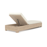 Outdoor Klappbares Sofa-Bett & Sonnenliege mit Wasserdichtem Kissen aus Teakholz für Hotel, Villa & Innenhof