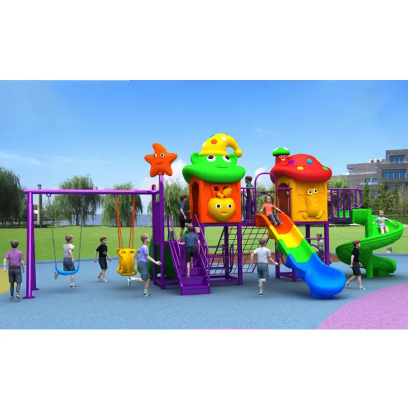 Parco esterno in plastica al coperto altri campi da gioco impianti di divertimento prodotti parco giochi per bambini Swingset parco giochi all'aperto per bambini