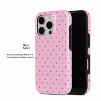 Coque de téléphone iPhone 17, iPhone 16 Plus, 15, 14 rigide, best-seller, simple, rose à pois, film magnétique deux-en-un