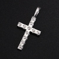 Pendentif croix en diamant VVS en vente chaude, D GRA Moissanite, argent S925 plaqué or, pendentif personnalisé pour collier cubain