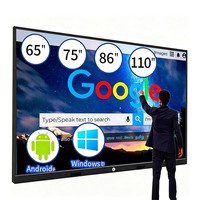 Tableau blanc interactif intelligent 86 pouces avec écran tactile pour salle de classe, réunion, partage sans fil, Android, Windows