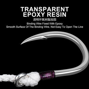 Hameçons <span class=keywords><strong>de</strong></span> pêche TEASER HK044 3/0 4/0 5/0 6/0 7/0, hameçons simples en <span class=keywords><strong>fer</strong></span> robuste, hameçons d'assistance pour jigging en eau salée - Product Image 5