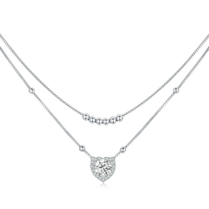 S925 Sterling Silver Platinum Plated Blue Moissanite Geometric <strong>Necklace</strong>-Adjustable Luxury <strong>Boho</strong> Chic Women's Jewelry Engagement - Product Image 3