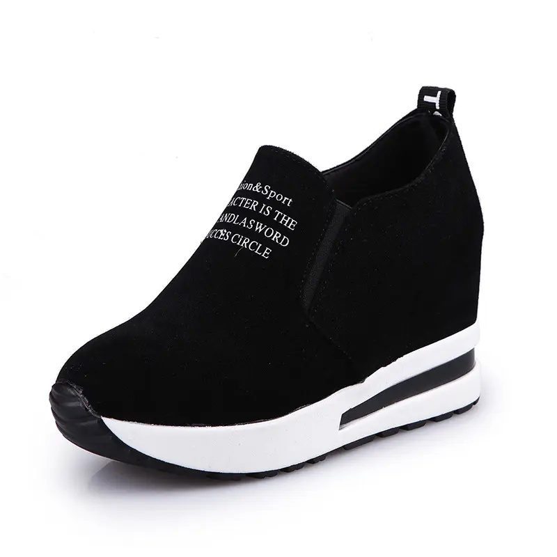 Hot Sale Spring Women Flat Sports Wear Wedge Shoes Casual Lady Single Inside High Heel Shoes Flat Heel 2023