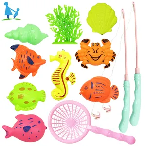 Customization Beach Simulation Magnetic Fishing Game Plastic Floating Fish Ocean Sea Animals Toddler Toys Educational