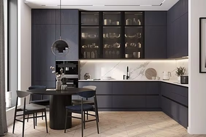 جديد أستراليا خزانة مطبخ حديثة مخصصة لغرفة المعيشة من الخشب الصلب خزانة مطبخ 2Pac خزانة ذات جودة جزيرة بتصاميم حديثة - Product Image 6