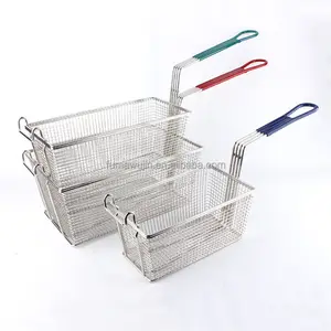 Professional commercial deep frying baskets supplier real factory price safety iron frying mesh basket