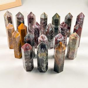 Pointe de cristal de jaspe océanique en gros pour la décoration intérieure, pointe unique sculptée pour le Feng Shui et la décoration - Product Image 4