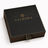 Boîte cadeau en chocolat rigide personnalisée, écologique, haut de gamme, portable, étanche, à fermeture magnétique carrée, avec pelliculage mat en feuille d'or