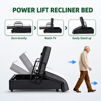 Lit médical électrique réglable en hauteur pour soins à domicile aux personnes âgées, avec fonction massage et assistance à la position debout, idéal pour les patients et les hôpitaux.