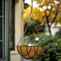 Pots de fleurs en jute tissé à 3 niveaux, doublures en fibre végétale, paniers suspendus pour murs extérieurs, panier de légumes de taille moyenne