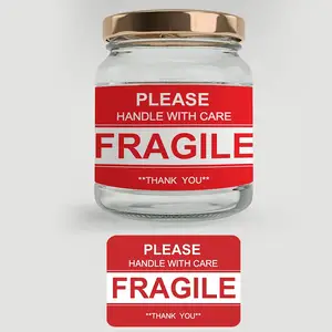 Impermeabile PLA autoadesivo scatola di spedizione Fragile adesivi di avvertimento personalizzabile per le vostre esigenze