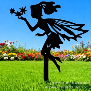 Silueta de Hada Metálica para Jardín, Decoración Exterior, Adorno de Hierro para Césped, Decoración de Patio - Product Image 5