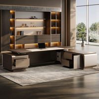 Bureau de direction haut de gamme en MDF de niveau E0, modulaire, sain, moderne, léger et luxueux pour les présidents et les directeurs d'entreprise