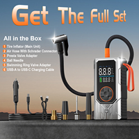 Compresseur d'air électrique portable 150 PSI avec double pompe de gonflage numérique et détection de pression des pneus, pompe à air pour pneus de voiture