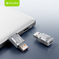 BAVIN adaptor USB Tipe c ke Usb 3.1 OTG56, 120W 10Gbps adaptor Usb c betina ke USB a Male Converter pembaca kartu adaptor Otg