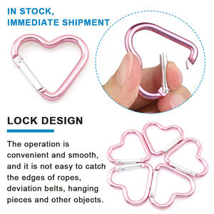 Stock de fábrica Camping al aire libre de alta calidad logotipo personalizado mosquetón lindo tipo corazón primavera hebilla gancho mosquetón de aluminio - Product Image 4