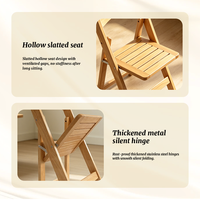 Chaises de jardin pliantes en bois massif pour terrasse de restaurant - Durables, légères, empilables et portables