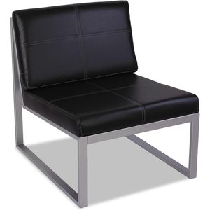 Chaise cube sans accoudoirs Alera ALE Ispara Series 26-3/8 X 31-1/8 X 30 Noir/Argent Matériau métallique - Product Image 3