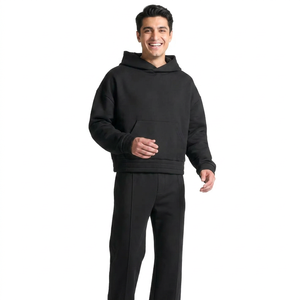 Ensemble de survêtement décontracté pour homme de haute qualité en gros, à épaules tombantes, 2 pièces, pull-over, ensemble de sport pour l'entraînement, en solde - Product Image 1