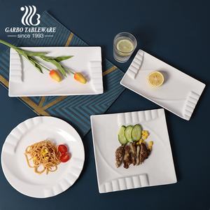 Assiette de présentation <span class=keywords><strong>en</strong></span> porcelaine blanche de style baroque de Chine Assiettes à dîner plates carrées <span class=keywords><strong>en</strong></span> porcelaine de 10 "<span class=keywords><strong>Restaurant</strong></span> Assiette à dîner <span class=keywords><strong>en</strong></span> céramique d'occasion - Product Image 2