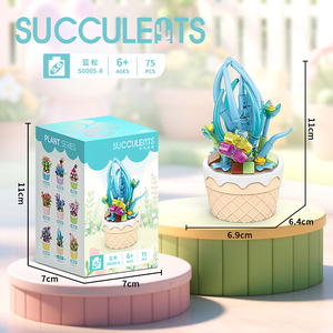 ตัวต่อดอกไม้กระถางจิ๋ว DIY ชุดตัวต่อพืชประดับตกแต่งน่ารัก รุ่น S0005-0006 - Product Image 6