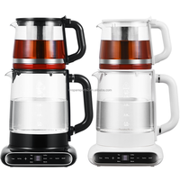 Bouilloire électrique intelligente sans fil de 1,7 litre 1500W avec affichage numérique, en verre borosilicate de haute qualité, bouilloire tactile, hôtels, foyers, OEM