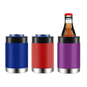 Venda quente 12oz Parede Dupla Aço Inoxidável Beer Can Cooler