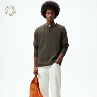 T-shirt en coton biologique à col Henley pour hommes T-shirt Henley durable pour hommes Chemise Henley pour hommes écologique